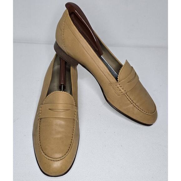 J.CREW Shoes - J CREW Women’s Biella Penny Loafers Flats Tan Leather Italy Comfort Sz 9